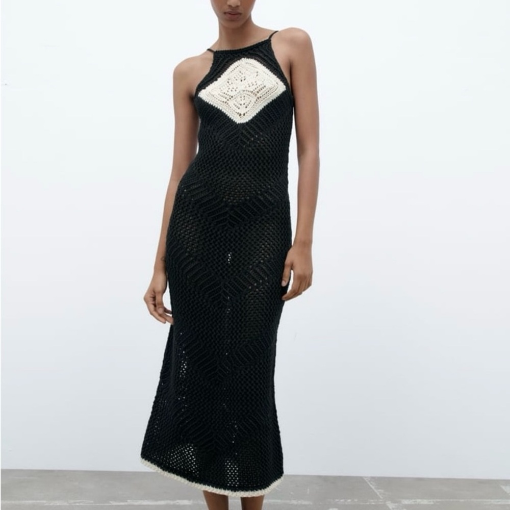 Black Crochet Dress
